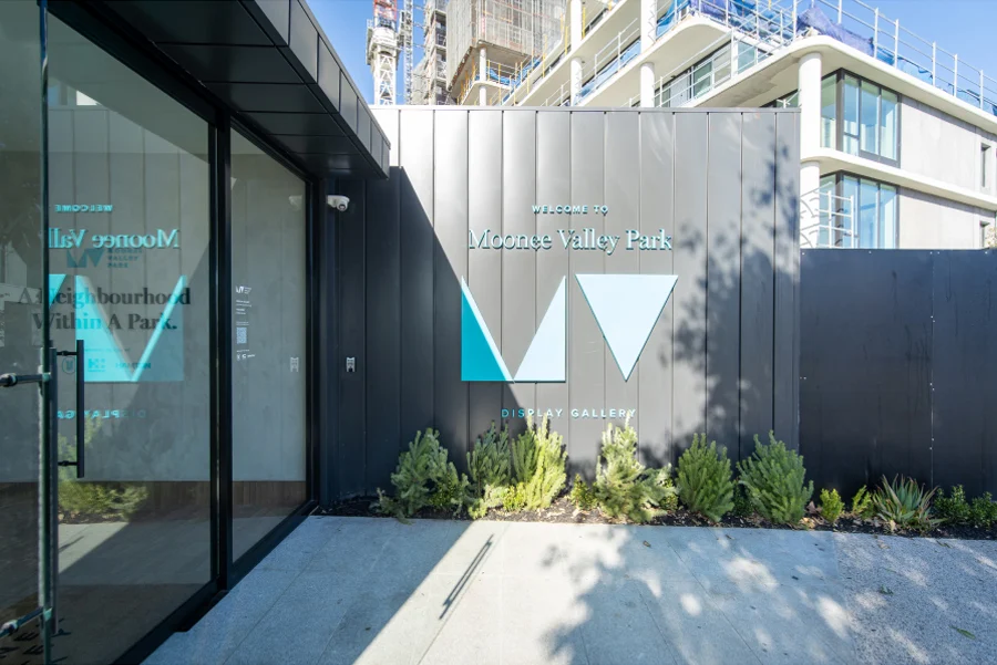 The Eveline Display Suite Entrance Signage
