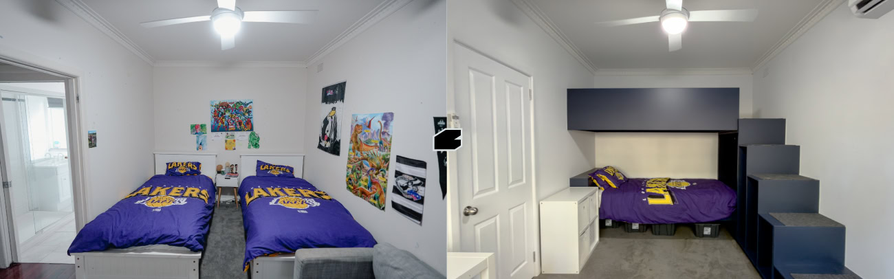 The St Ferrer Impact Build Before and After Boys Bedroom One Day Home Renovation