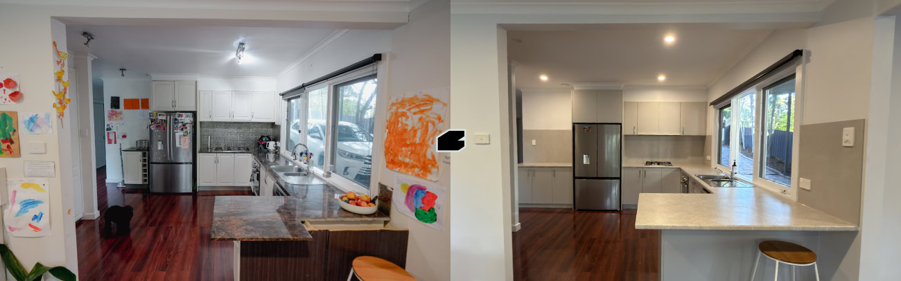 The St Ferrer Impact Build Before and After Kitchen One Day Home Renovation