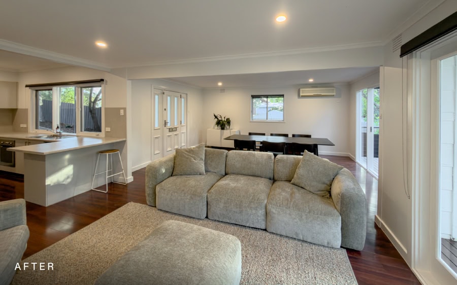 Inside After Loungeroom and Dining Room The St Ferrer Impact Build 2026 Home Renovation